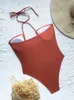 Women Swimodwear Vigoashely 2024 Seksowne solidne kantar Kobiety wysoko wycięte push up jednoczęściowy strój kąpielowy Monokini Backless Summer Bathing Suit