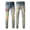 Man Jeans Designer Jean Purple Jeans Brand Skinny Slim Fit Luxury Hole Ripped Biker Pants Skinny Pant Designer Stack Mens Womens Trend Byxor Storlek 28-40 917905392