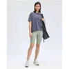 T-shirt d'été Lu Align Woman Back Action Substituts à manches courtes dans les couvertures de soutien T-shirt de course Jogger Lemon Lady Gry Sports Girls