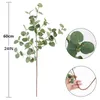 Decorative Flowers Artificial Eucalyptus Stems Tall 60cm Faux Branches Fake Greenery Plants For Vase Home Party Wedding Decoration