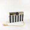 New Style Book Shaped Acrylic Dinner Bag Fashion Black and White Stripe Splice Handheld Bag Dress Bag 240207