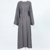 Ethnic Clothing 2024 Winter Autumn Casual Cotton Pullover Long-sleeved Dress Abayas For Women Lace Robe Elegante Femme Muslim Sets Thicken