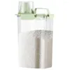 Бутылки для хранения, прочный пластиковый контейнер для риса, коробка с мерным стаканом, воздухонепроницаемая портативная машинка для муки