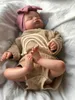49 cm già finito dipinto bambola Bebe Reborn Rosalie nata addormentata morbida disegno a mano capelli 3D tono della pelle vene visibili 240122