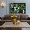 Pinturas Hisimple Alec Iti Monopoly Millionaire Money Street Art Canvas Pintura Tempo é Imagem de Parede Moderna Sala de estar Casa Dhwiq