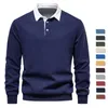 Sweat à capuche pour hommes, pull à manches longues et col Polo, tendance européenne, de haute qualité, décontracté, assorti, sous-chemise, collection automne 2024