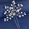 Hair Clips Bridal Headdress Handmade Flower Pearl U-shaped Fork Wedding Dress Accessories Pins Jewelry Headwear