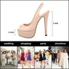 Sandálias 2024 Mulheres Moda 14cm Super Salto Alto Sexy Open Toe Platform Gladiator Party Dress Red Wedding Shoes