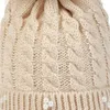 Beralar Bebek Twist Örme İnci Kafatası Kapağı Sahneli Saç Pompom Top Sonbahar Kış Beanie Şapka Çocuklar İçin Kız Boy Boy Sıcak Bonnet