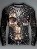 Mens Long Sleeve Tshirt for Men Clothing Casual with Skeleton Skulls Graphic Tops Fashion Harajuku 3D Full Printing 240130