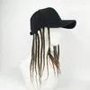 Bollmössor sommar unisex lady män baseball cap hatt med dreadlocks wig hip hop punk hårmotorcykel universell personlig form