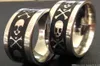 36pcs Black Oil Filled Skull Biker Punk Silver Ring Rocker Stainless Steel Skeleton Gothic Rings Men Husband Gift Whole Jewelr8283901