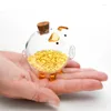 Storage Bottles Lovely Pig Glass Jar Small Wishing Bottle Gold Bean Borosilicate Honey Return Gifts