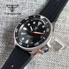 Tandorio 37mm NH35A Black Dial 20bar Dive Automatic Watch for Men 3.8 Screw Crown Sapphire Glass Rotating Bezel Date Luminous 240123