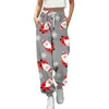 Damesbroek Dames Kerstmis Losse joggingzakken Hoge taille Sport Fitness Comfy joggingbroek Outdoorbroek Dames joggingbroek