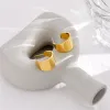 Pendientes de tuerca de oro amarillo de 14k para mujer, pendientes a prueba de óxido de 2 colores de alta calidad, regalo de joyas de fiesta para niñas