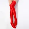 Sexy Overknee-Socken, japanische Oberschenkelstrümpfe, festes Öl, glänzend, glatt, elastisch, lila Strümpfe, Damen-Kniestrümpfe 240124