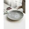 Plates 8 Inch Ceramic Plate Japanese Style Round Floral Household Tableware Vegetable Fruit Salad Dessert Cake Breakfast