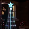 Christmas Decorations Led Tree Lightshow String Cone Waterfall Star Lights Outdoor Mticolor For Wedding Party Decoration Eu Plug Dro Otwy3