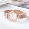 Ty Womens Luxury Simple Large Dial Steel Band Fashion Diamond Inlaid Waterproof Quartz 26mm Watches