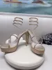 Sandálias de designer slides sapatos femininos cunhas para mulher sandália espuma corredores couro luxo diamantes estilo festa salto macio 13.5 cm altura