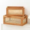 Vintage Solid Wood Storage Basket Desktop Toys Sundries Books Fruit Träbox Hem Organisation och dekoration 240131