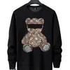 Erkek Hoodies Rhinestones Tasarım Matkap Anime Adam Moda Günlük Elmas Taş Erkek Sweatershirt