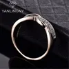 Fashion Spiral Silver Plated Gold Color Ring X Shape Cross CZ Finger Rings for Women Girl Engagement Wedding Lady Jewelry Gift 240202