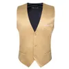 Luksusowa kamizelka dla mężczyzn Gold Silny Satin Satcoat Bowtie Tie Zestaw Set Sleepless BEAVELES Wedding Formal Male Gilet Suit Barry Wang 240130