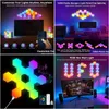 Wandlampen 8 stuks Rgb Led zeshoek licht Bluetooth Indoor App afstandsbediening Nachtcomputer Game Room Decoratie Slaapkamer Nachtkastje Drop D Dhmbc