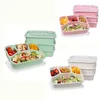 식기 세트 4 팩 칸막이가있는 식사 준비 점심 컨테이너 어린이/유아/성인을위한 재사용 가능한 벤토 상자