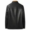 YN-2263 Autumn and Spring Mens Stand Collar Jacket Natural Leather Thin Section Plus Velvet Fashion Jacket Motorcykel Youth 240131