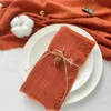 12pcs مخصصة رجعية لدغات Napkinscotton Gauze Bedding Kitchen Tea Taeldinner Table Rustic Decor Place Place Event 240124