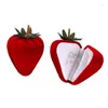 ジュエリーポーチバッグポーチVeet Stberry Box Packaging Ring Earring StorageCase Protector Flocking Gift Red Selld Drop Delivery8