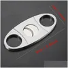 Cigar Accessories Stainless Steel Cutter Knife Portable Small Double Blades Scissors Metal Cut Devices Tools Smoking Dbc Drop Delive Dhjrk