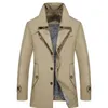 Outono inverno quente blusão para homens e jovens versão coreana fino ajuste comprimento médio casaco de alta qualidade grande M-7XL 240125
