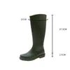 Women Fashion Knee-high Rain Boots Waterproof Rubber Rainboots Tall Working Boots Outside Water Shoes Wellies 240125