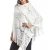 Écharpes Femmes Évider Crochet Pull Cape Pull Tricot Châle Écharpe Gland Poncho