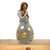 Candle Holders Creative Resin Flower Bouquet Tea Light Holder With Flickering LED Home Decorations Daughter Mom Statue