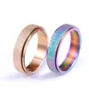 Band Rings Stainless Steel Rotatable Gold Rainbow Finger Rotating Spinner Ring For Women Men Fashion Jewelry Will And Sandy Drop Deli Dhuzn