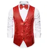 Men's Tank Tops Solid Color Sequin Costume Waistcoat With Bow Mens Rains Jacket Mid Weight Jackets Thick Fleece Sweater Men