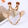 Haarspangen Koreanische Plüsch-Giraffe-Ohren und Hörner-Stirnband Weibliche Mädchen Lustige Tier-Cosplay-Hoop-Halloween-Festival-Themenparty