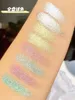 Glitzernde Highlighter-Palette „Meerjungfrau“, intensiv pigmentiertes Duochrom-Lidschattenpulver, seidig schimmernder Glow, Gesichts-Make-up 240202