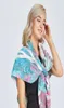新しいツイルシルクスカーフ女性ショールラップファッションサドル印刷ヒジャーブスクエアスカーフ女性フウラードビーチタオルバンダナ130cm*130cm825773