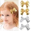 ヘアアクセサリーoaoleer 2pcs/set goldsparkle bow lips for childs kids sweet girls vintage手作りヘアピンバレット