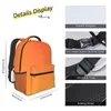 Mochila moderna na moda abstrato amarelo laranja ombre para meninas meninos cor sólida arte viagem mochila daypack escola portátil