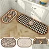 Carpets Kitchen Floor Non-Slip Rug Washable Foot Pad Balcony Entrance Doormat Bathroom Living Room Door Floormat For Home Decor Drop Dhwtf