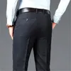 Business Casual Pak Broek Mannen Effen Hoge Taille Rechte Kantoor Formele Broek Heren Klassieke Stijl Pak Lange Broek Plus size 240118