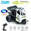 ZWN S915 Tre hjul RC -bil med lampor Spray 2.4G Fjärrkontroll Electric High Speed ​​Emulation Motorcyklar Toys For Kids 240127