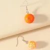 Dingle örhängen mode kreativ skalad orange frukt droppe hängande mat kvinnor för tonåring roliga kvinnliga öronringar smycken gåva